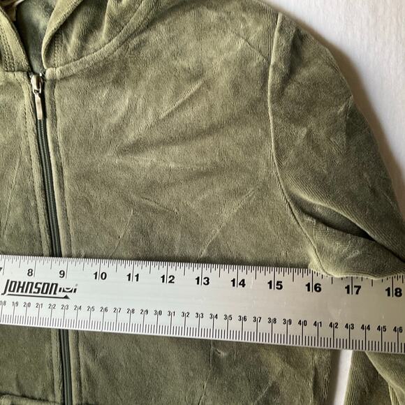 American Eagle Outfitters Women Long Sleeve Full Zip Velvet Jacket size M, Green - Picture 3 of 8